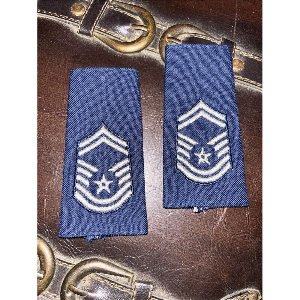 USAF Military Insignia Sergeant Major Rank Shoulder Epaulettes - Pair